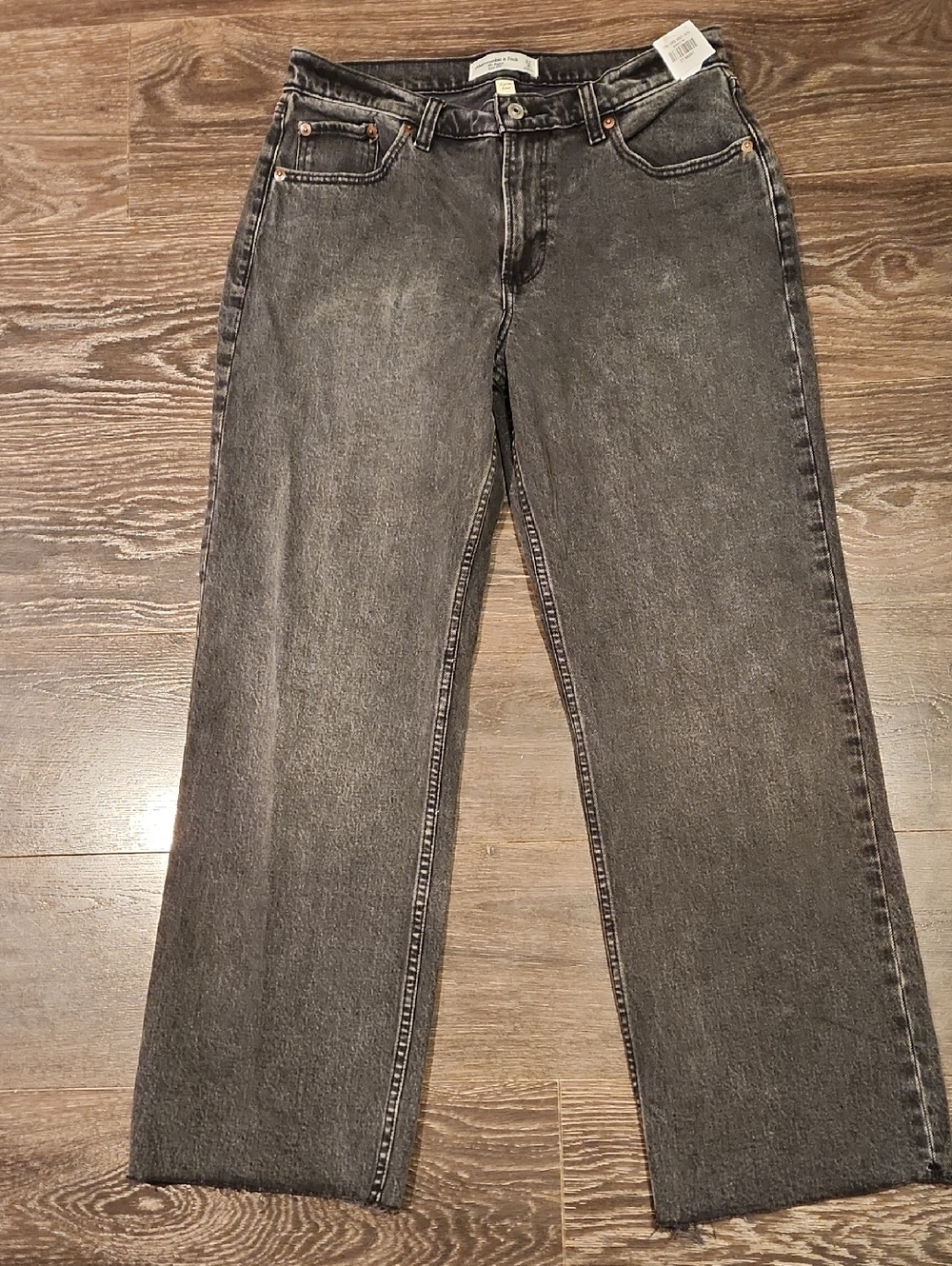 ❤️ NWT! ABERCROMBIE & FITCH CURVE LOVE BAGGY WIDE LEG LOW RISE JEANS, 4S (27 S) - Picture 3 of 11